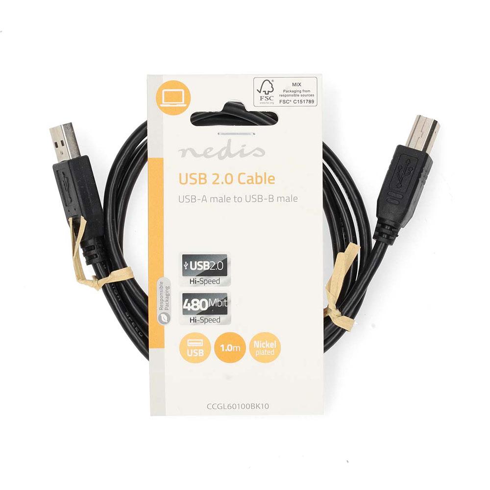 Nedis USB 2.0 A uros - B uros kaapeli - Image 2